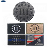 patch American Flag 3%细蓝线刺绣徽章贴花扣件钩环补丁