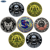 海客户外跨境美国2ND AMENDMENT1789刺绣布贴鹰双枪骷髅包贴