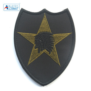 傲途多尔 战术印第安人头饰补丁 维可牢士气补丁 魔术贴布标