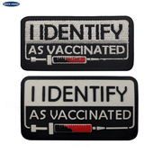 IDENTIFY VACCINATED PATCH 趣味设计针筒接种了臂章背包贴