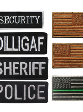 字母布贴SHERIFF英文刺绣章us flag patch