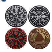 跨境北欧维京鲁纳文奥丁标志vking指南针士气臂章魔术贴徽章