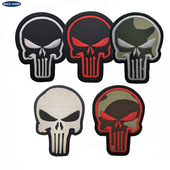 海客户外骷髅头刺绣布贴补丁惩罚者臂章魔术贴户外背包士气贴章