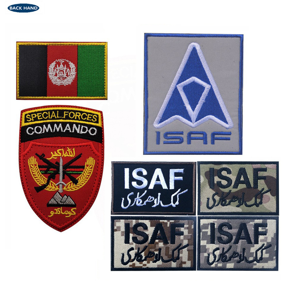 BACK HAND 现货外贸布贴阿富汗美特种突击队补丁战术士气补丁ISAF