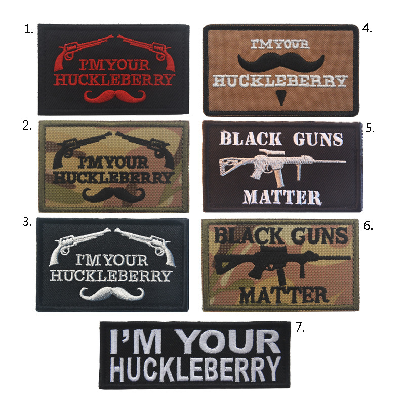 i'm your huckleberry patch刺绣布贴补丁 亚马逊战术魔术贴章