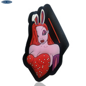 版 权可爱 兔耳朵少女兔女郎性感PVC软胶魔术贴臂章立体户外包配