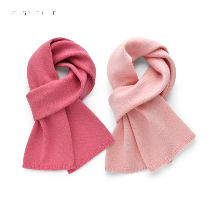 温柔粉色羊毛围巾女冬季保暖柔软毛线小围脖送女生的生日新年礼物