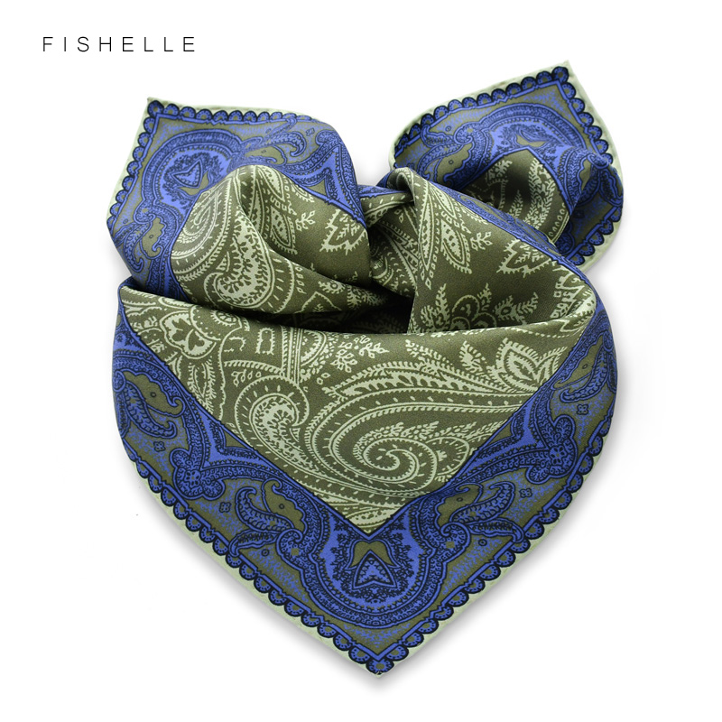 复古绿色桑蚕丝小方巾男士西服口袋巾衬衫配饰真丝丝巾女春秋领巾