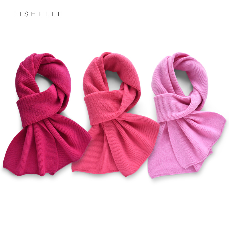 虞贝玫红色粉色羊绒羊毛围巾礼盒