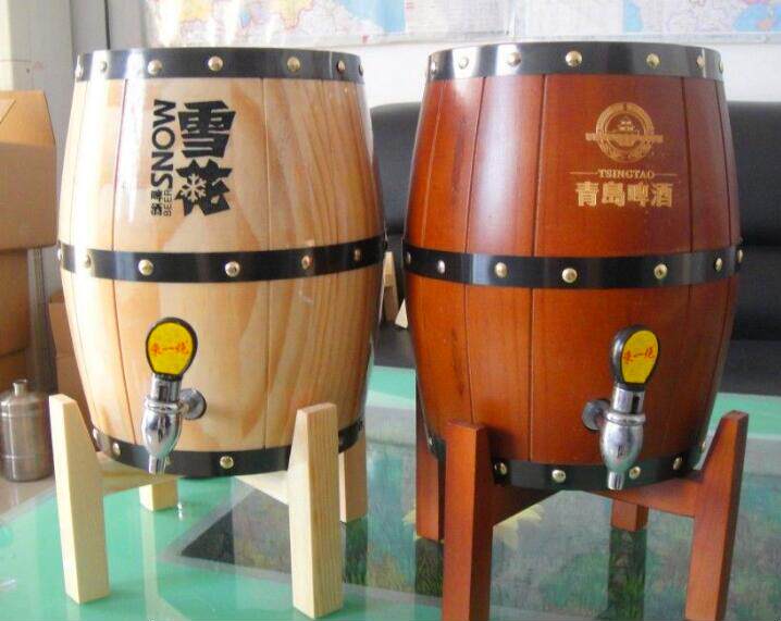 3l实木啤酒桶扎啤酒桶 5l木酒桶 不锈钢内胆木桶带支架可做logo