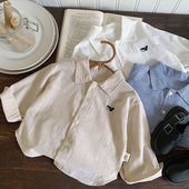 春秋小童洋气上衣秋季 男孩宝宝衬衣韩版 薄款 长袖 儿童秋装 男童衬衫