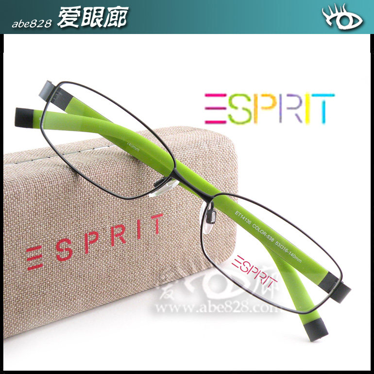 双皇冠ESPRIT思捷 埃斯普利特眼镜框 时尚男女全框眼镜架ET14136