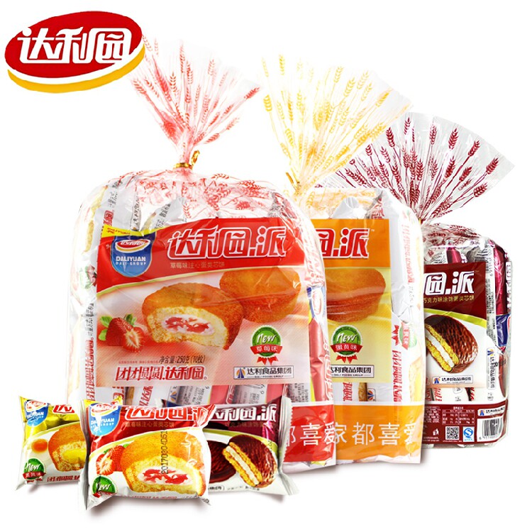 达利园 派 巧克力260g 草莓 蛋黄230g 10枚装
