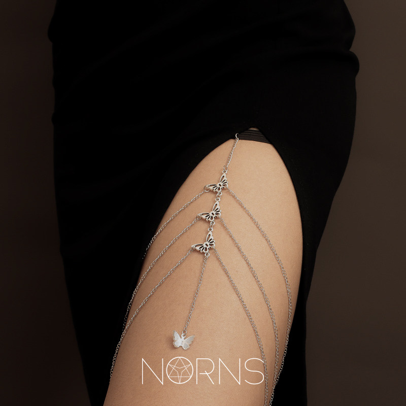 Norns欧美性感松紧色彩色米珠吊坠腿环身体链大腿链脚链流苏贝壳