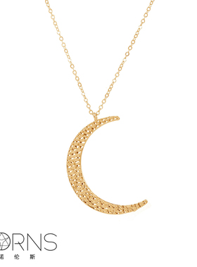 欧美配饰月牙合金毛衣链