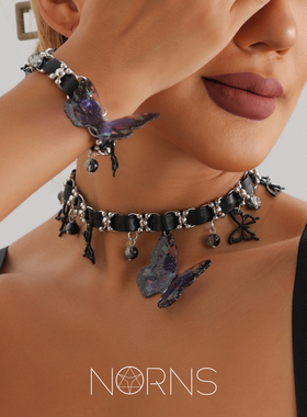 复杂暗黑系蓝色蝴蝶蝴蝶结