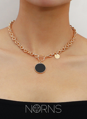 Norns黑色圆扁金属OT扣