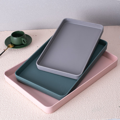 a5食品级绿粉灰色托盘放水杯果盘