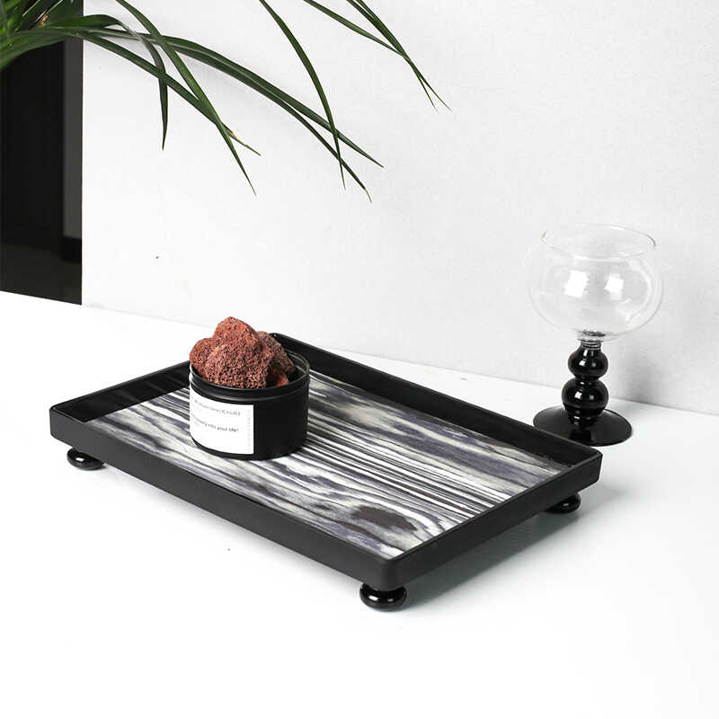 【奢岚】法式天然木皮托盘长方形轻奢家用收纳卧室香薰首饰盘杯盘