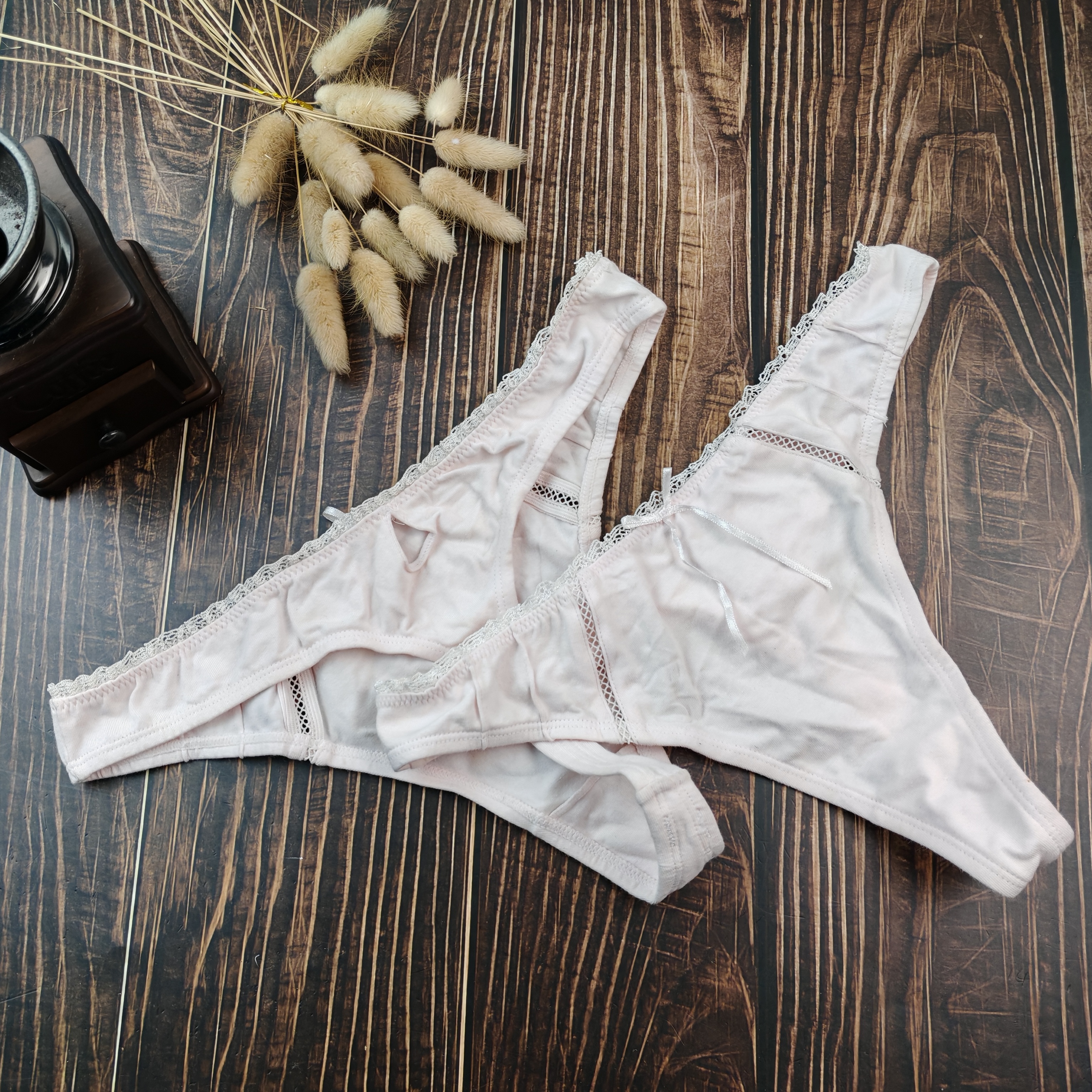 38 40码棉质透气外贸女士丁字简约软舒适浅粉色内裤底裤