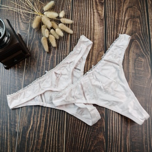 底裤 棉质透气外贸女士丁字简约软舒适浅粉色内裤 40码