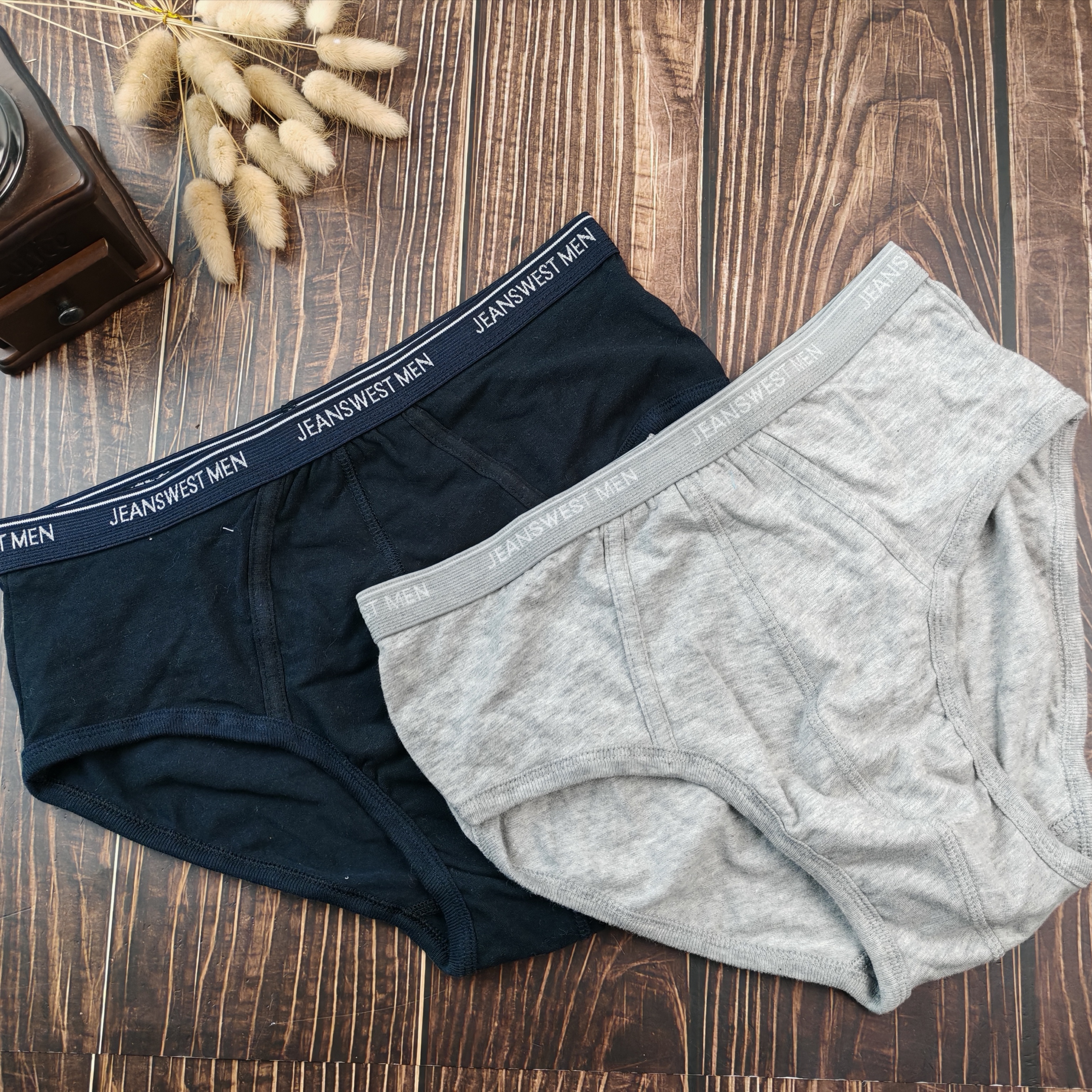 内销MLXL码男士内裤三角裤透气内裤纯色简约男棉平纹舒适底裤