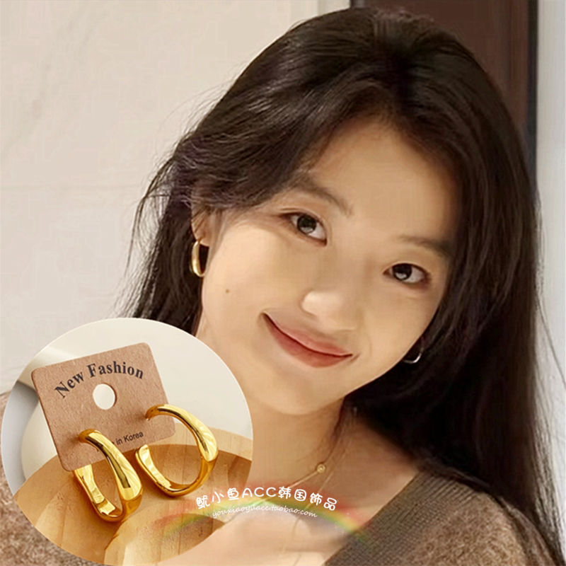 气质OL金属C形金属耳环耳钉女
