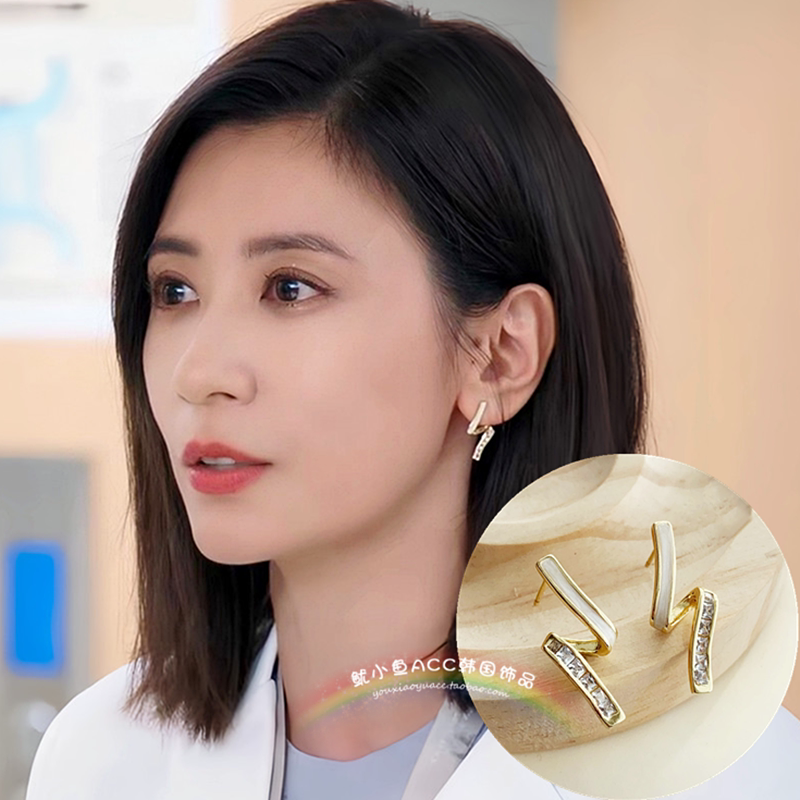 s925银针法式复古耳钉耳环耳饰女