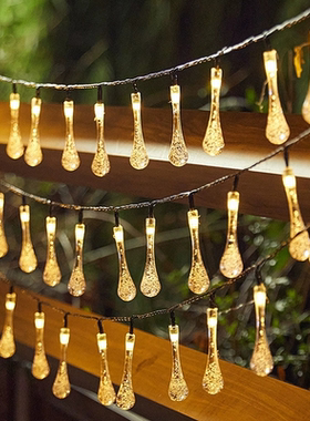 LED冰柱灯串户外防水露营气泡球节日氛围圣诞树挂灯水滴装饰彩灯