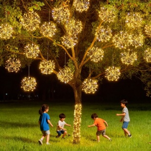 led烟花灯户外防水挂树新年春节树上满天星氛围灯蒲公英球装饰灯