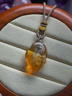 17.4 巴西黄水晶吊坠 乘心如意尺寸27 事事如意 7.4mm 如意