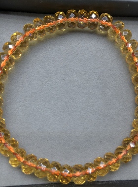 巴西黄盘珠刻面手链尺寸6.9mm重12.7克