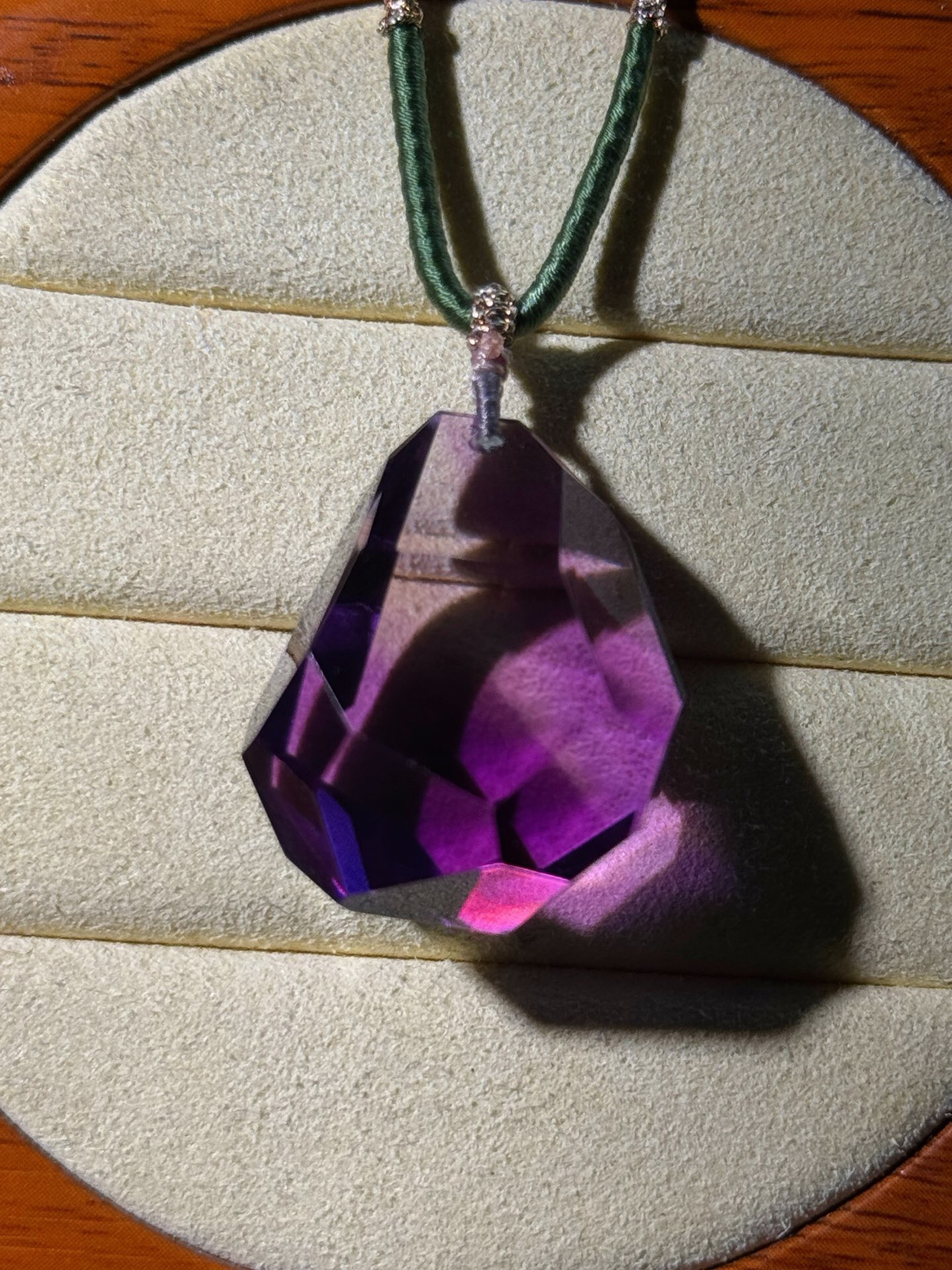 巴西紫水晶刻面吊坠 随形吊坠 尺寸28-22-16.7mm