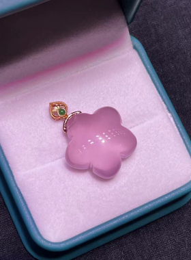 粉晶五角星吊坠，18k金扣头镶嵌，20.20.10毫米，重5.52克