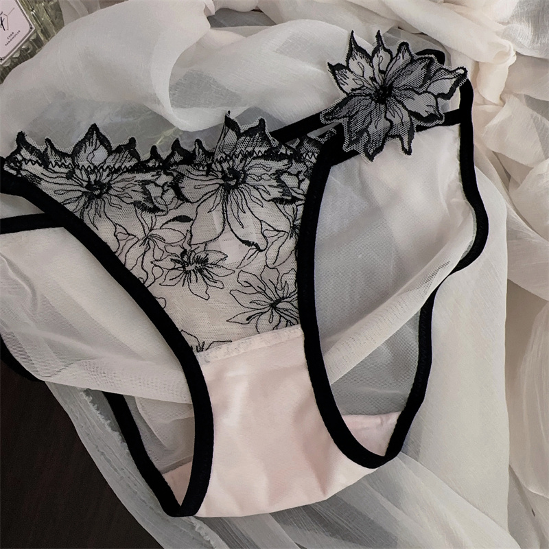 法式高端刺绣轻奢蕾丝性感三角裤