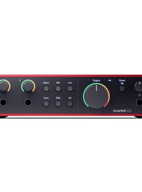 福克斯特Focusrite Scarlett 2i2 四代直播录音声卡 USB Type-C