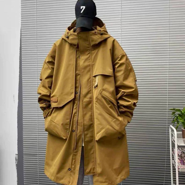 2026新款风衣外套男春秋季中长款英伦风宽松大码潮牌工装大衣外套