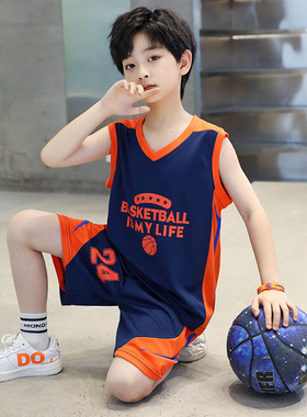 儿童篮球服定制24号套装比赛训练服男童夏季背心队服男孩球衣印字