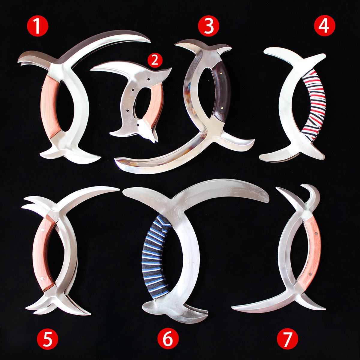 不锈钢八卦钺/八卦子午鸳鸯钺/ 鸳鸯钺/双钺 冷兵器短器械 双面刃