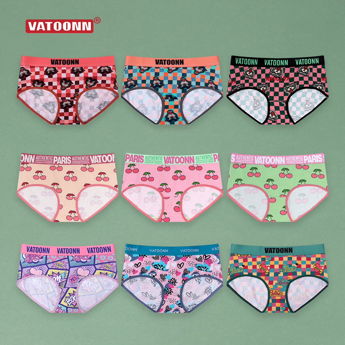 花佃品色女三角内裤纯棉