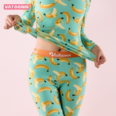 纯棉秋衣秋裤 印花秋冬款 打底衫 中腰收腹长裤 紧身大码 女士保暖套装