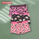 透气可爱印花宽腰带收腹新款 中腰抗菌亲肤短裤 纯棉内裤 女士平角裤