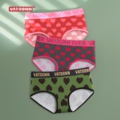 女生纯棉2025新款 可爱纯欲风抑菌裆三角裤 大码 爱心内裤 中腰短裤 头