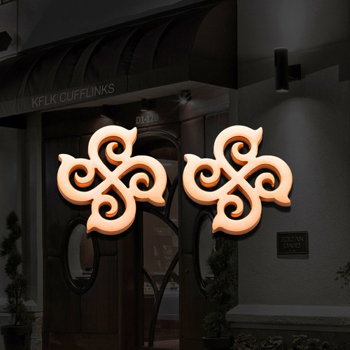 KFLK不锈钢镂空新中式胸针原创