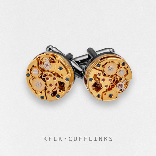 机芯机械袖扣KFLK免费刻字写贺卡