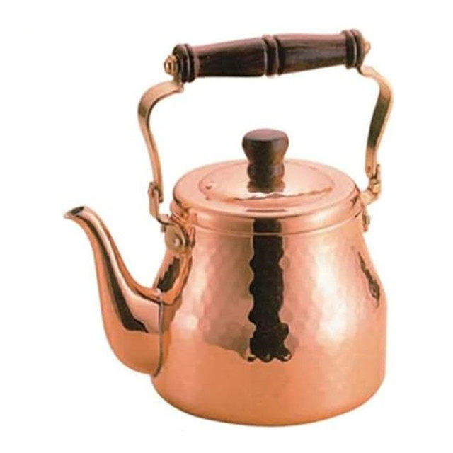 日本直邮 新光金属烧水壶/纯銅槌目纹茶壶煮水泡茶壶日本制1600ML