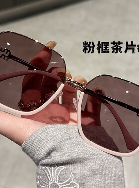 茶色偏光防紫外线显瘦太阳镜女