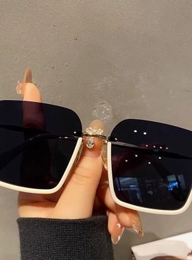 2025新款复古黑色大框墨镜女方形圆脸显瘦素颜开车防紫外线太阳镜