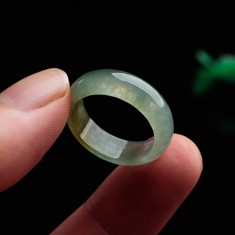 天然缅甸a货冰种翡翠戒指17.6mm正品老坑玉石戒指环男女款玉介子