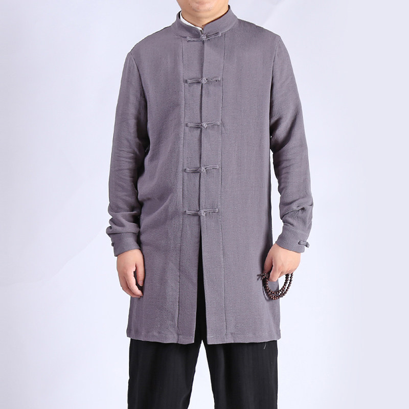 spring clothes Mid length version Windbreaker Chinese style men's wear coat Chinese style frog Tang costume Retro Flax clothes Cotton and hemp overcoatin the Men's clothing, Windbreaker  category - from Buy2taobao.com to provide professional Taobao agent buy service